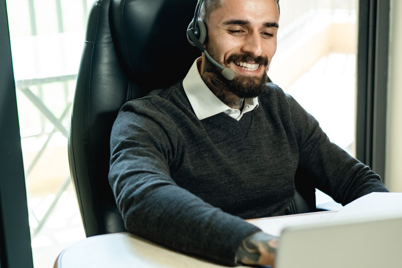 Professional business consultation and client discussion in a real office environment
